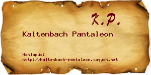Kaltenbach Pantaleon névjegykártya